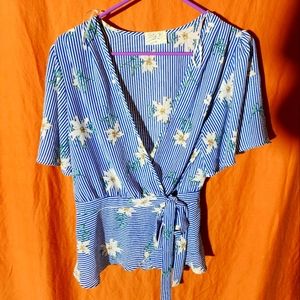 Floral wrap top